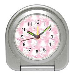 Hello Kitty Pattern, Hello Kitty, Child, White, Cat, Pink, Animal Travel Alarm Clock by nateshop