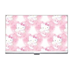 Hello Kitty Pattern, Hello Kitty, Child, White, Cat, Pink, Animal Business Card Holder by nateshop