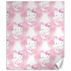 Hello Kitty Pattern, Hello Kitty, Child, White, Cat, Pink, Animal Canvas 8  X 10  by nateshop