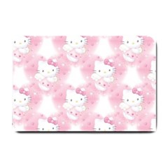 Hello Kitty Pattern, Hello Kitty, Child, White, Cat, Pink, Animal Small Doormat by nateshop