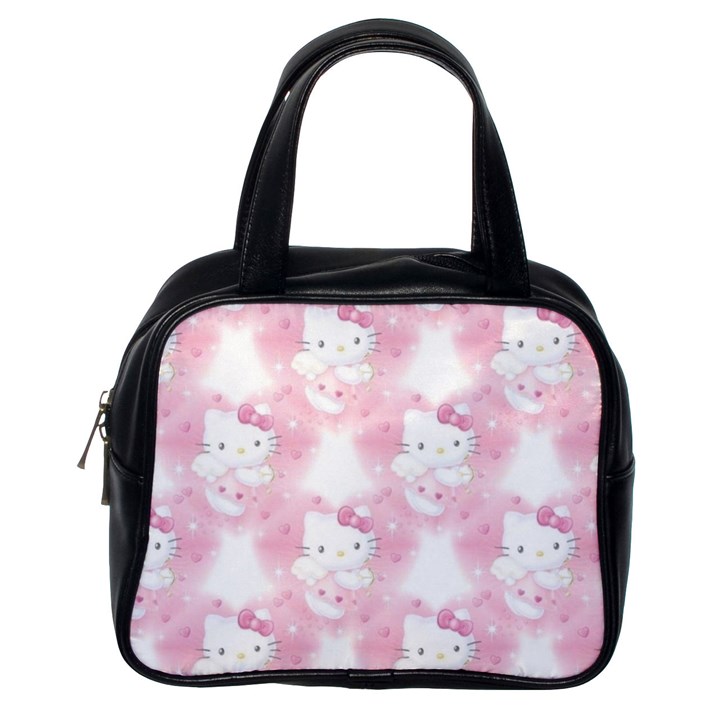 Hello Kitty Pattern, Hello Kitty, Child, White, Cat, Pink, Animal Classic Handbag (One Side)