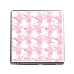 Hello Kitty Pattern, Hello Kitty, Child, White, Cat, Pink, Animal Memory Card Reader (square 5 Slot) by nateshop