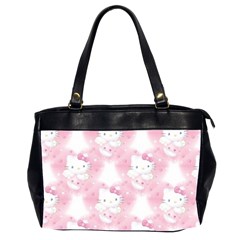 Hello Kitty Pattern, Hello Kitty, Child, White, Cat, Pink, Animal Oversize Office Handbag (2 Sides) by nateshop