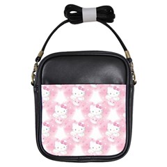 Hello Kitty Pattern, Hello Kitty, Child, White, Cat, Pink, Animal Girls Sling Bag by nateshop