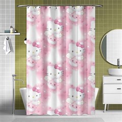 Hello Kitty Pattern, Hello Kitty, Child, White, Cat, Pink, Animal Shower Curtain 48  X 72  (small)  by nateshop