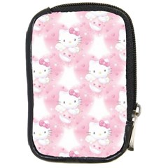 Hello Kitty Pattern, Hello Kitty, Child, White, Cat, Pink, Animal Compact Camera Leather Case by nateshop