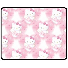 Hello Kitty Pattern, Hello Kitty, Child, White, Cat, Pink, Animal Fleece Blanket (medium) by nateshop