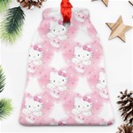 Hello Kitty Pattern, Hello Kitty, Child, White, Cat, Pink, Animal Bell Ornament (Two Sides) Front