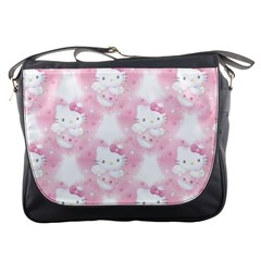 Hello Kitty Pattern, Hello Kitty, Child, White, Cat, Pink, Animal Messenger Bag by nateshop