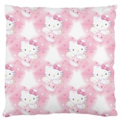 Hello Kitty Pattern, Hello Kitty, Child, White, Cat, Pink, Animal Large Cushion Case (two Sides) by nateshop