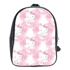 Hello Kitty Pattern, Hello Kitty, Child, White, Cat, Pink, Animal School Bag (xl) by nateshop