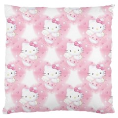 Hello Kitty Pattern, Hello Kitty, Child, White, Cat, Pink, Animal Standard Premium Plush Fleece Cushion Case (two Sides) by nateshop