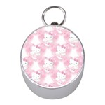 Hello Kitty Pattern, Hello Kitty, Child, White, Cat, Pink, Animal Mini Silver Compasses Front