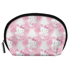 Hello Kitty Pattern, Hello Kitty, Child, White, Cat, Pink, Animal Accessory Pouch (large) by nateshop