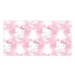 Hello Kitty Pattern, Hello Kitty, Child, White, Cat, Pink, Animal Satin Shawl 45  X 80  by nateshop