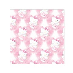 Hello Kitty Pattern, Hello Kitty, Child, White, Cat, Pink, Animal Square Satin Scarf (30  X 30 ) by nateshop