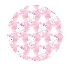 Hello Kitty Pattern, Hello Kitty, Child, White, Cat, Pink, Animal Mini Round Pill Box by nateshop