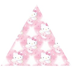 Hello Kitty Pattern, Hello Kitty, Child, White, Cat, Pink, Animal Wooden Puzzle Triangle by nateshop