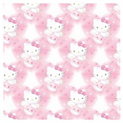 Hello Kitty Pattern, Hello Kitty, Child, White, Cat, Pink, Animal Wooden Puzzle Square by nateshop