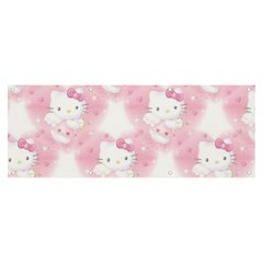 Hello Kitty Pattern, Hello Kitty, Child, White, Cat, Pink, Animal Banner And Sign 8  X 3  by nateshop