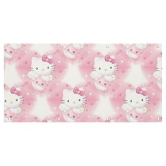 Hello Kitty Pattern, Hello Kitty, Child, White, Cat, Pink, Animal Banner And Sign 8  X 4  by nateshop