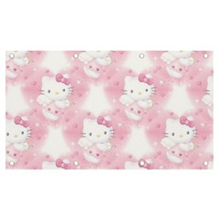 Hello Kitty Pattern, Hello Kitty, Child, White, Cat, Pink, Animal Banner And Sign 7  X 4  by nateshop