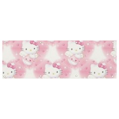 Hello Kitty Pattern, Hello Kitty, Child, White, Cat, Pink, Animal Banner And Sign 9  X 3  by nateshop