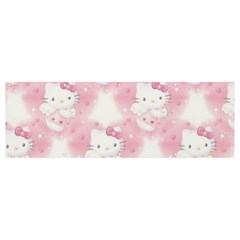 Hello Kitty Pattern, Hello Kitty, Child, White, Cat, Pink, Animal Banner And Sign 12  X 4  by nateshop