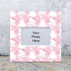 Hello Kitty Pattern, Hello Kitty, Child, White, Cat, Pink, Animal White Box Photo Frame 4  X 6  by nateshop