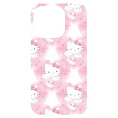 Hello Kitty Pattern, Hello Kitty, Child, White, Cat, Pink, Animal Iphone 14 Pro Black Uv Print Case by nateshop