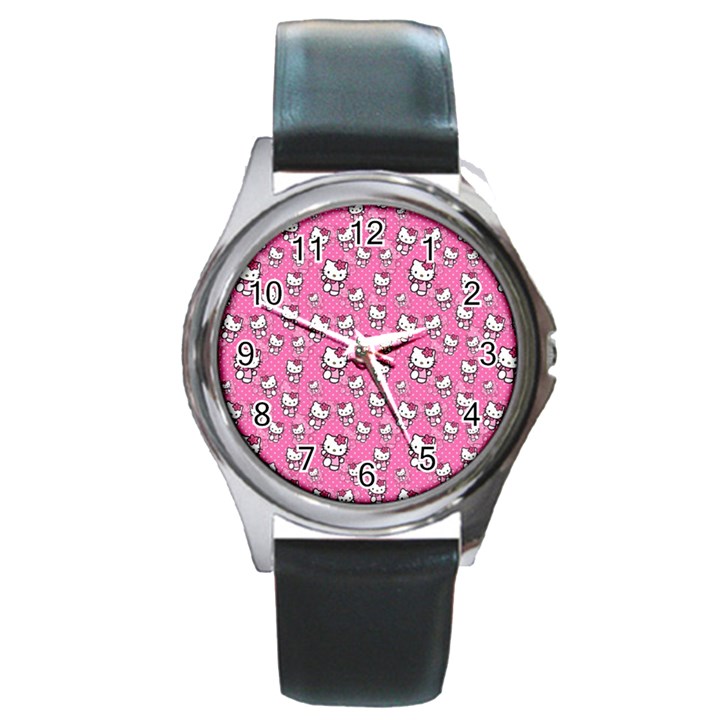 Hello Kitty Pattern, Hello Kitty, Child Round Metal Watch