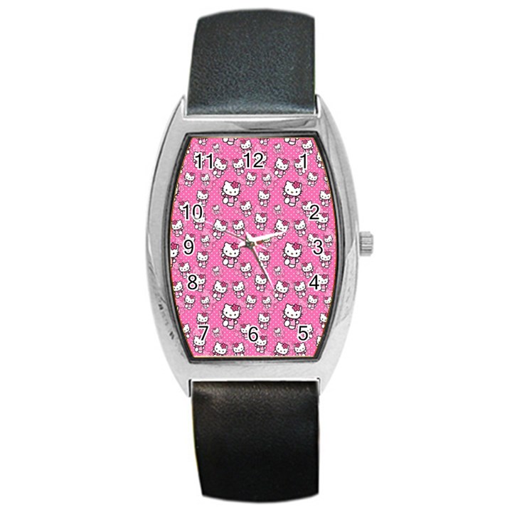 Hello Kitty Pattern, Hello Kitty, Child Barrel Style Metal Watch