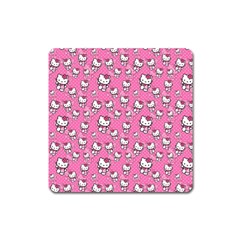 Hello Kitty Pattern, Hello Kitty, Child Square Magnet by nateshop