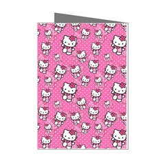 Hello Kitty Pattern, Hello Kitty, Child Mini Greeting Cards (pkg Of 8) by nateshop