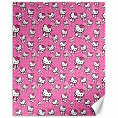 Hello Kitty Pattern, Hello Kitty, Child Canvas 11  X 14  by nateshop