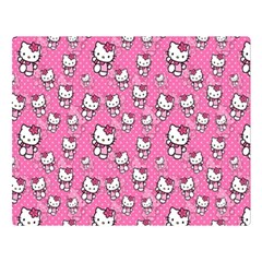 Hello Kitty Pattern, Hello Kitty, Child Two Sides Premium Plush Fleece Blanket (large) by nateshop