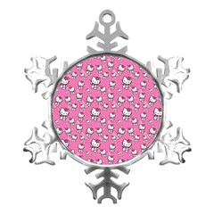 Hello Kitty Pattern, Hello Kitty, Child Metal Small Snowflake Ornament by nateshop