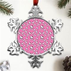 Hello Kitty Pattern, Hello Kitty, Child Metal Small Snowflake Ornament by nateshop