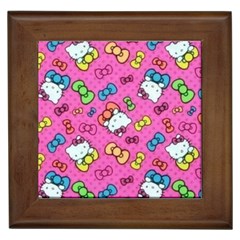 Hello Kitty, Cute, Pattern Framed Tile