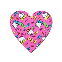 Hello Kitty, Cute, Pattern Heart Magnet by nateshop