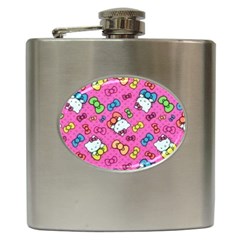 Hello Kitty, Cute, Pattern Hip Flask (6 Oz) by nateshop