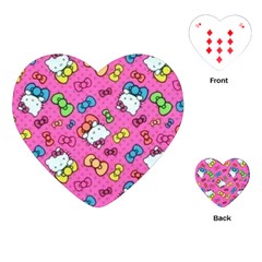 Hello Kitty, Cute, Pattern Playing Cards Single Design (heart) by nateshop