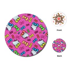 Hello Kitty, Cute, Pattern Playing Cards Single Design (round)