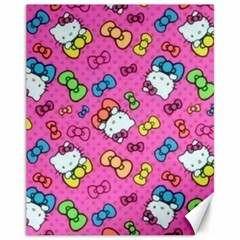 Hello Kitty, Cute, Pattern Canvas 11  X 14  by nateshop