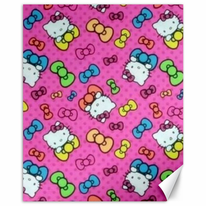 Hello Kitty, Cute, Pattern Canvas 11  x 14 