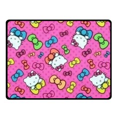 Hello Kitty, Cute, Pattern Fleece Blanket (small) by nateshop