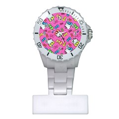 Hello Kitty, Cute, Pattern Plastic Nurses Watch by nateshop