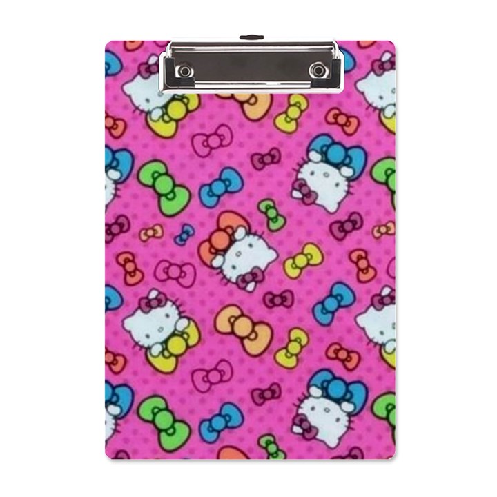 Hello Kitty, Cute, Pattern A5 Acrylic Clipboard