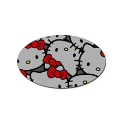 Hello Kitty, Pattern, Red Sticker (oval) by nateshop