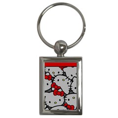 Hello Kitty, Pattern, Red Key Chain (rectangle) by nateshop